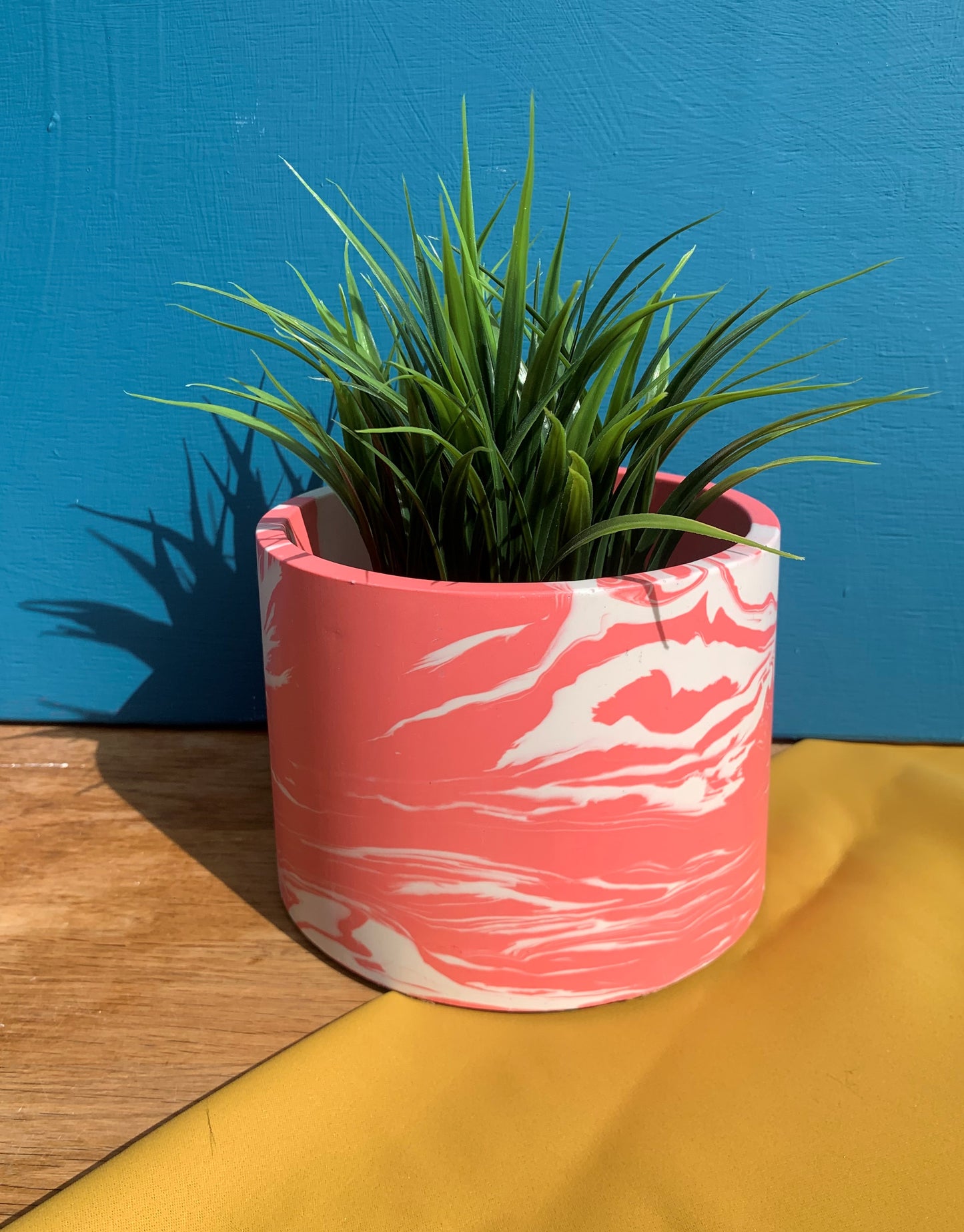 Pink and White Planter