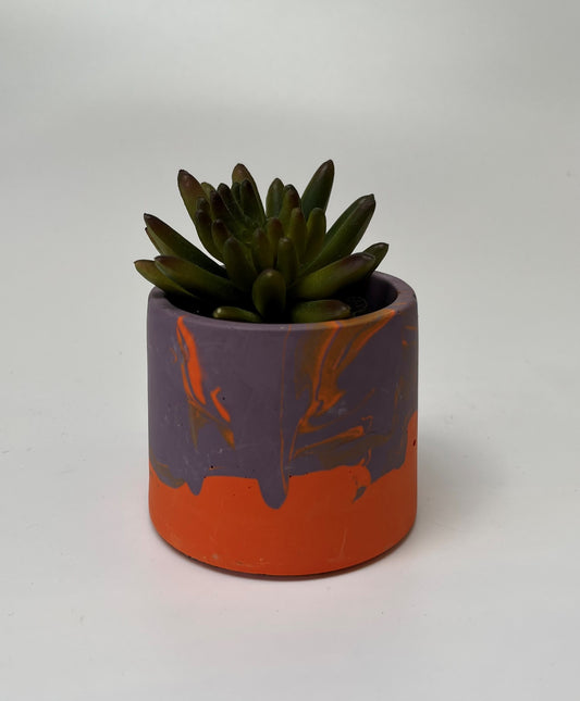 Purple and Orange Small Pot