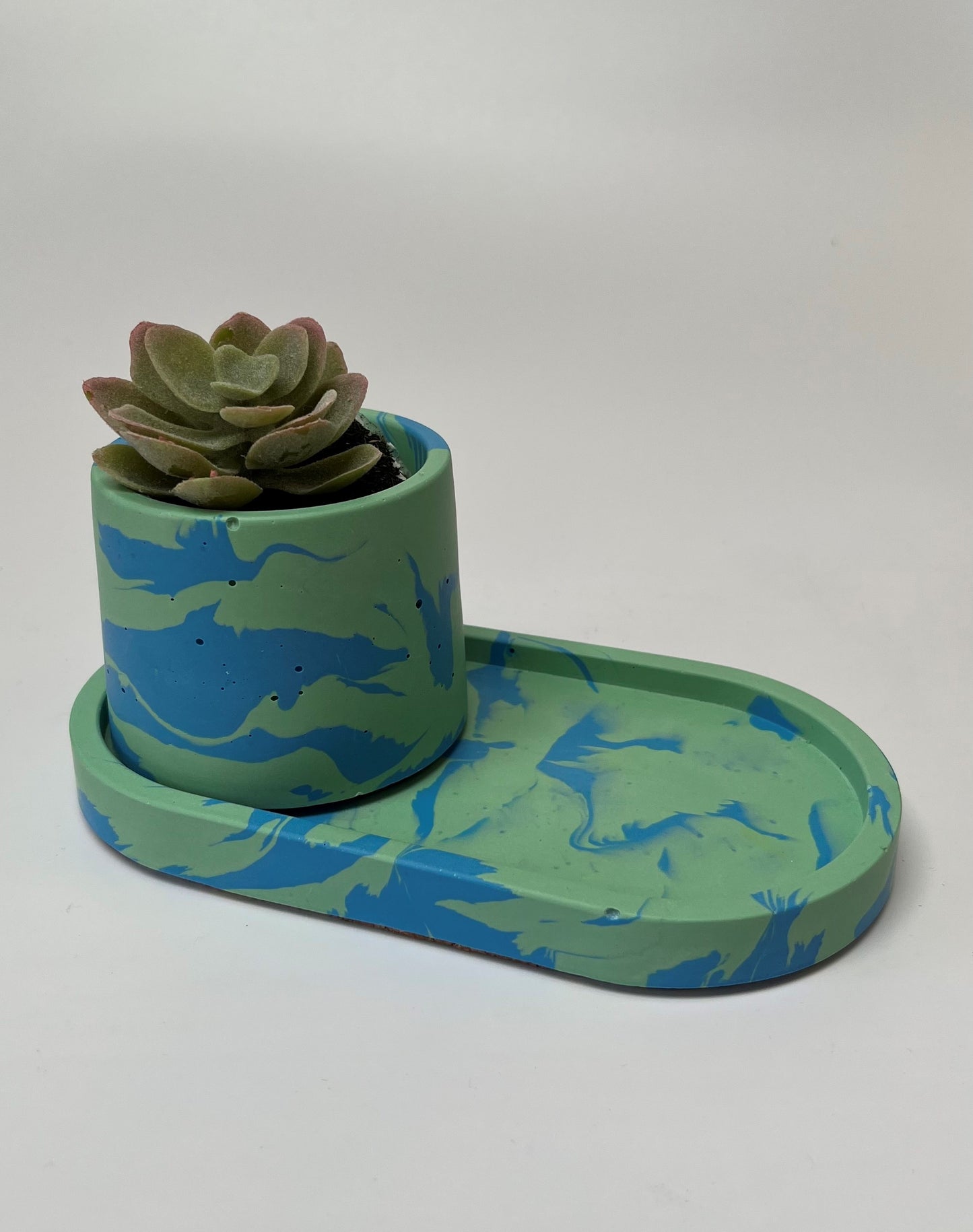 Green and Blue Small Pot