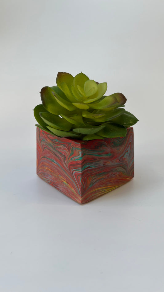 Rainbow Square Pot