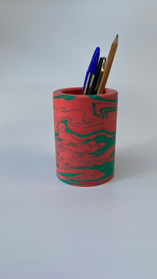 Pink and Green Pen Pot