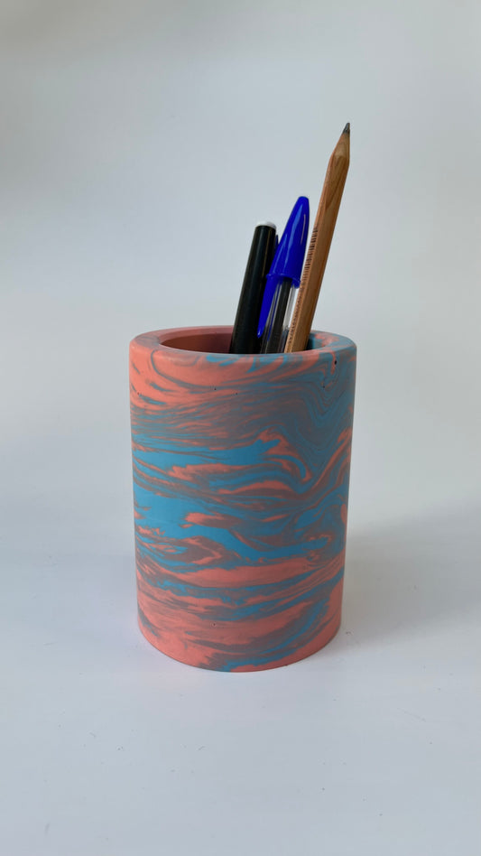 Purple, Pink and Blue Pen Pot